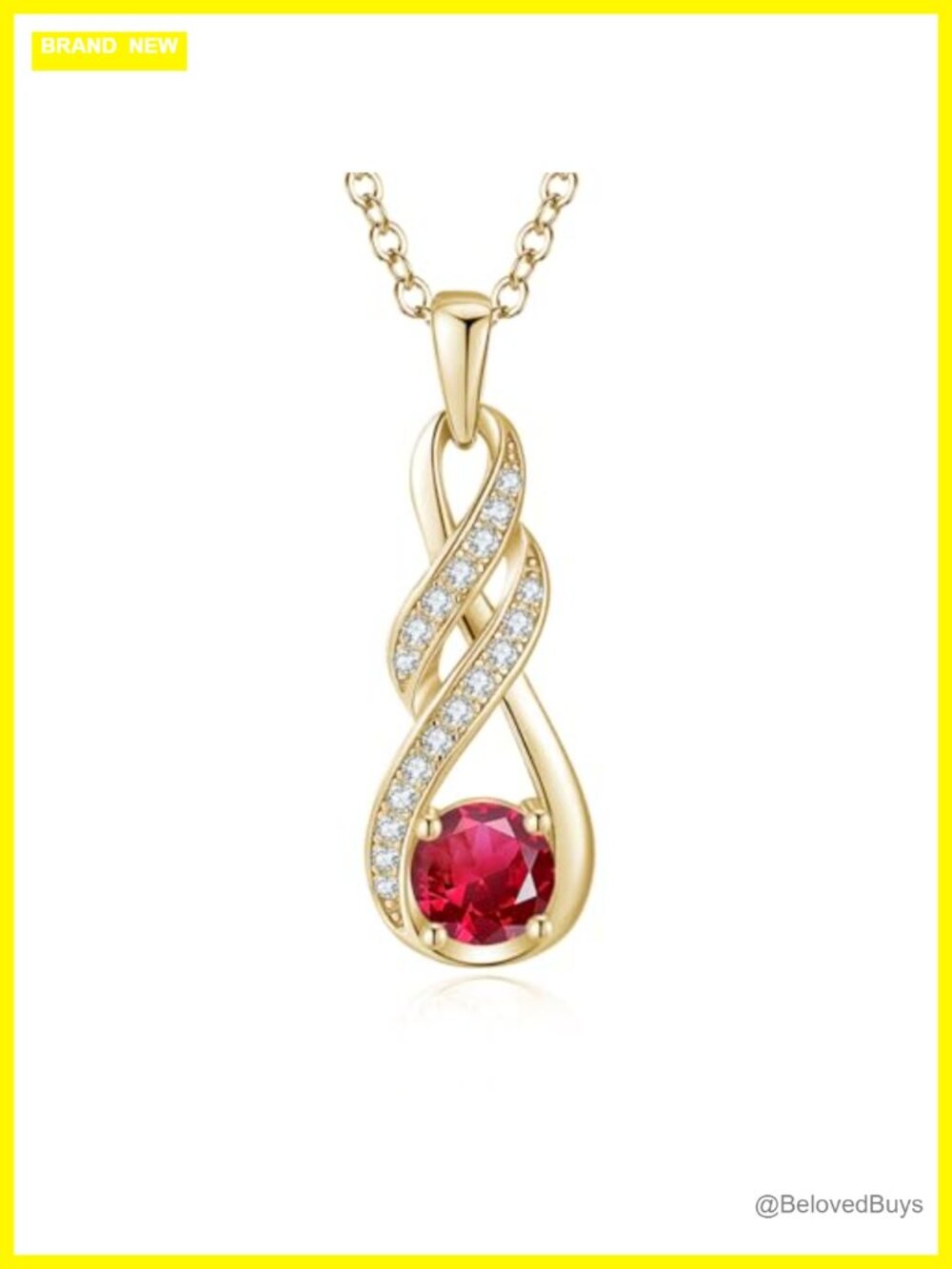 925 Sterling Silver Infinity Birthstone Necklace Pendant for Women